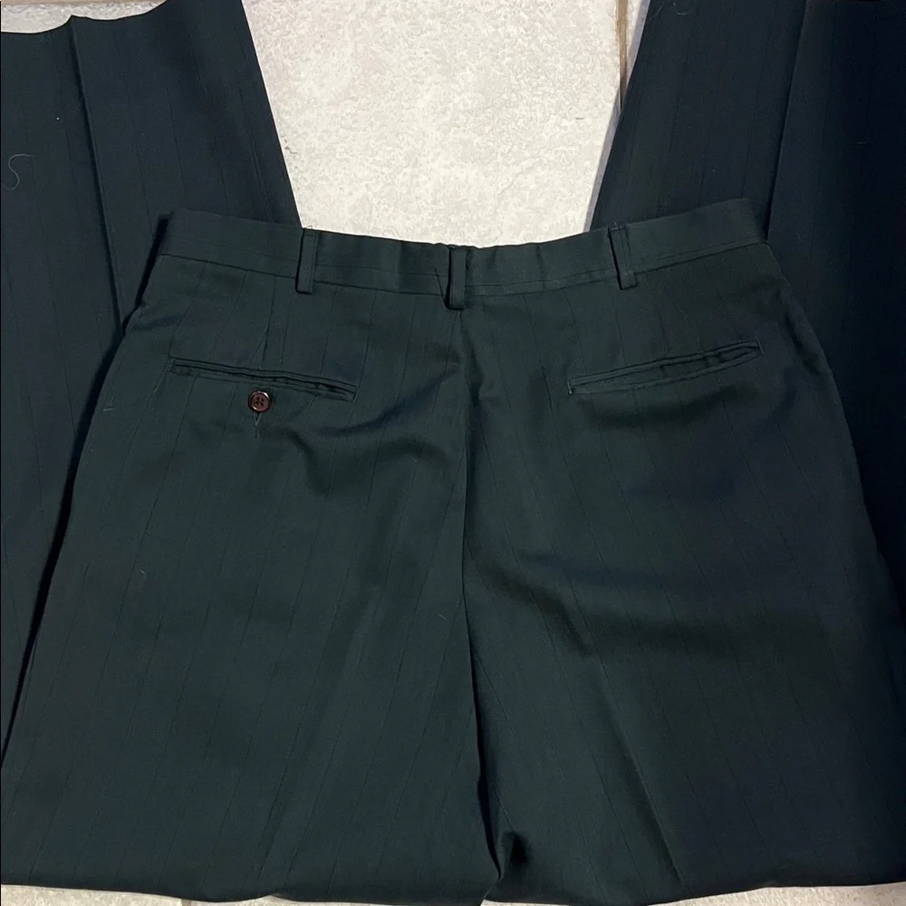 Classic Dark Green Pinstripe Suit 44R